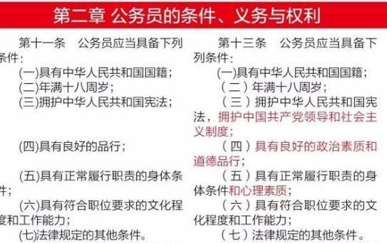 新公务员法新增了3条公务员任职条件